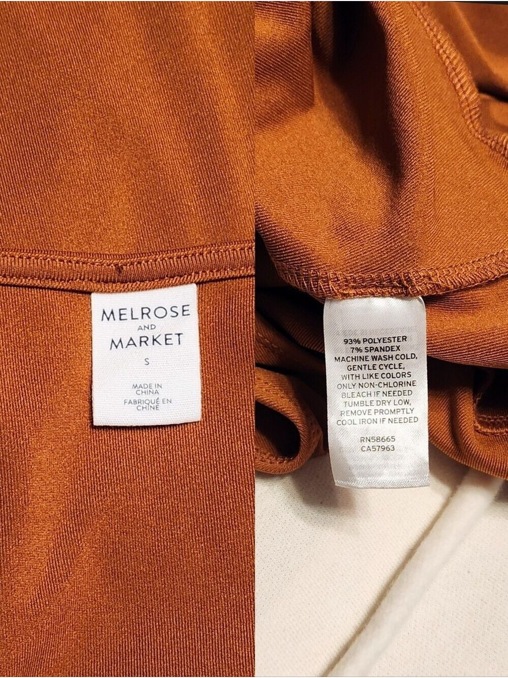 Melrose And Market Bodysuit Rust Orange Small - Picture 9 of 10